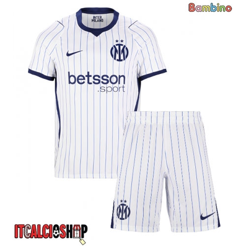 Inter Milan Alessandro Bastoni #95 Seconda Maglia Bambino 2026-27 Manica Corta (+ Pantaloni corti)